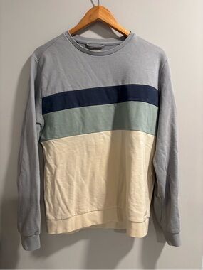 Marine Layer Men's Colorblock Crewneck - Light Blue, Navy, Sage, Cream